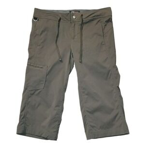 Eddie Bauer Cropped Nylon Spandex Cargo Capri Pants Grey Women's Size 6